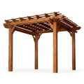 Outdoor Pergola Built for Natural Shade, All Cedar Construction, Traditional Design, Ground Anchors