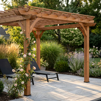 10 Ft. X 10 Ft. Traditional All Cedar Wood Outdoor Patio Pergola Shade Structure — Studio Shot