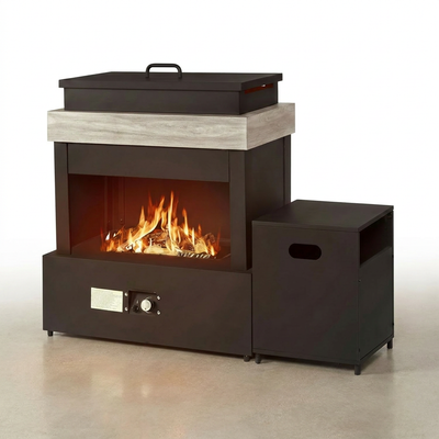 Outdoor Propane Fireplace Built for Year-Round Patio Heating, 50,000 BTU, Tank Storage, CSA Certified