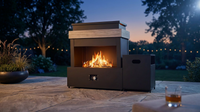 40.5" Outdoor Propane Fireplace with Tank Storage and Dust Cover-50,000 BTU Smokeless Gas Fire Pit with CSA Certified and Adjustable Flame for Patio Backyard Outdoor Heating & Decoration — Lifestyle