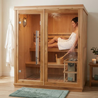 Charleston 4-Person Indoor Traditional Sauna Double Bench — Lifestyle