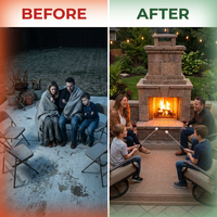 Santa Fe Compact Outdoor Fireplace — Before & After