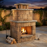 Santa Fe Compact Outdoor Fireplace — Studio Shot