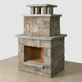 Outdoor Fireplace Built for Small Patios, 2.25-inch Firebrick Core, 6-Foot Compact Design, Complete Kit