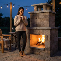 Santa Fe Compact Outdoor Fireplace — Lifestyle