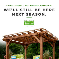 Outdoor Pergola Built for Natural Shade, All Cedar Construction, Traditional Design, Ground Anchors