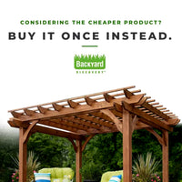 Outdoor Pergola Built for Natural Shade, All Cedar Construction, Traditional Design, Ground Anchors