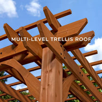 Outdoor Pergola Built for Natural Shade, All Cedar Construction, Traditional Design, Ground Anchors
