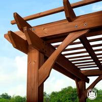 Outdoor Pergola Built for Natural Shade, All Cedar Construction, Traditional Design, Ground Anchors